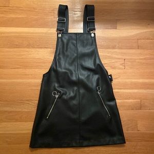 Leather overall dress